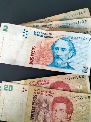 6 BILLETES PESOS ARGENTINA
