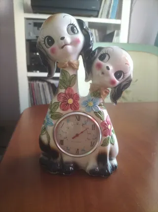 Figura vintage perros con termómetro