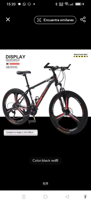 Bicicleta de Montaña Negra y Roja