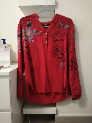 Camisa Desigual Roja Estampada