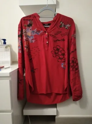 Camisa Desigual Roja Estampada