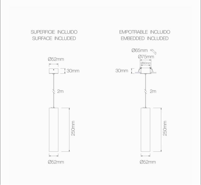 Lámpara Atmos 25 GU10 Negra