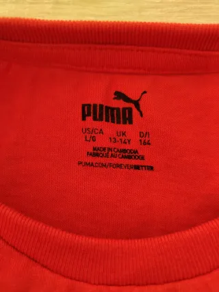 Maglietta Puma rossa 13/14 anni
