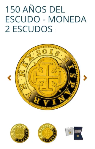 Moneda de Oro 2 Escudos 150 Aniversario