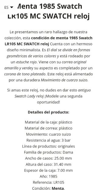 Orologio Swatch da collezione raro