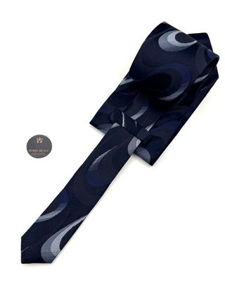 Cravatta Dolce & Gabbana seta blu motivo ondula