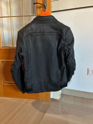 Cazadora Biker Hombre Piel Negra Bering