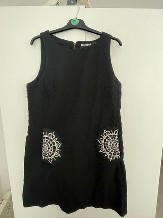 Vestido Negro Desigual Talla 44 Christian Lacroix