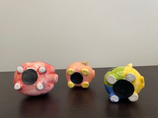 Set 3 salvadanai maialini decorati