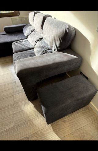 Sofá modular gris de tela