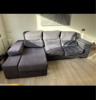 Sofá modular gris de tela