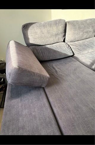 Sofá modular gris de tela