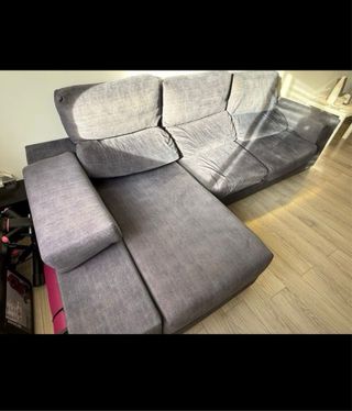 Sofá modular gris de tela