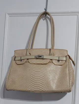 Bolso Beige Piel Serpiente
