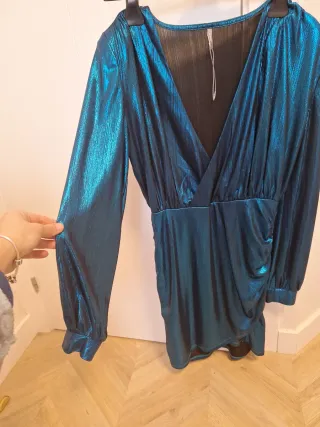 Vestido fiesta Only verde azulado