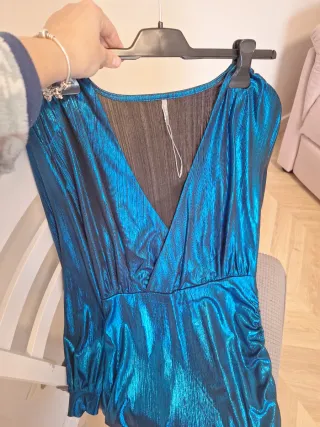 Vestido fiesta Only verde azulado