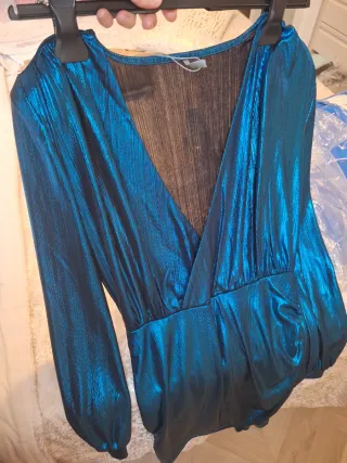 Vestido fiesta Only verde azulado