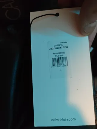 Chaqueta Cuero Calvin Klein Negra Talla S, NUEVA.