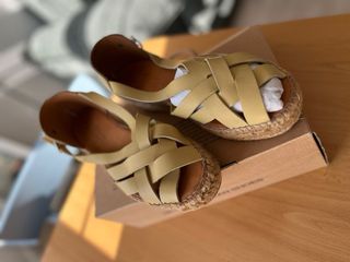 Sandalias Naguisa Piel Amarillas Talla 37