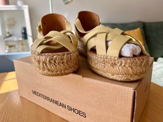 Sandalias Naguisa Piel Amarillas Talla 37