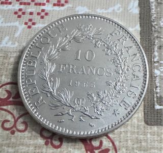 10 Francos 1965 moneda de plata