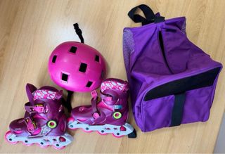 Patines infantiles Oxelo con casco y bolsa