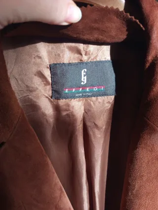 Giacca vera Pelle scamosciata marrone