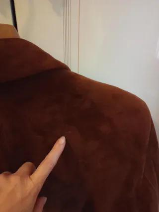 Giacca vera Pelle scamosciata marrone