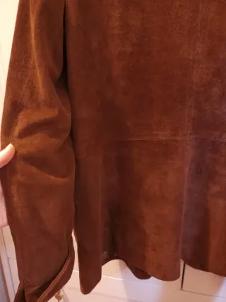 Giacca vera Pelle scamosciata marrone