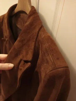 Giacca vera Pelle scamosciata marrone