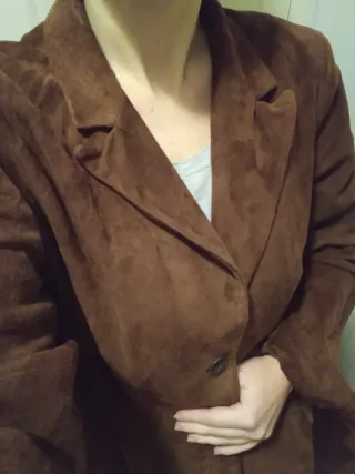 Giacca vera Pelle scamosciata marrone