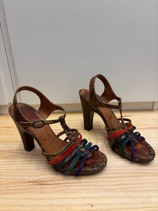 Sandalias Chi Mihara Multicolor Tacon