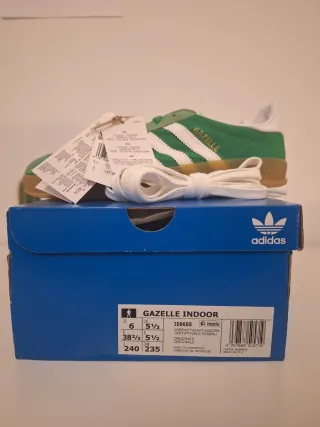 Adidas Gazelle Indoor verdes-blancas