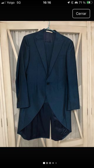 Chaqué Traje Novio Ceremonia Fiesta Azul