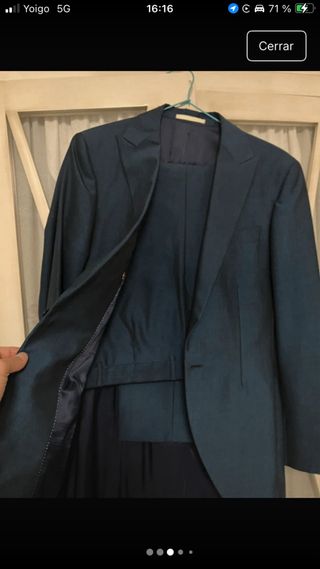 Chaqué Traje Novio Ceremonia Fiesta Azul