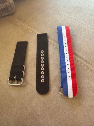 2 Correas Nato 22mm Negra y Tricolor