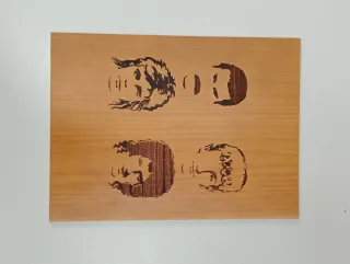 Cuadro grabado madera retratos grupo Queen