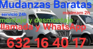Mudanzas y transportes baratos desde 25€/h