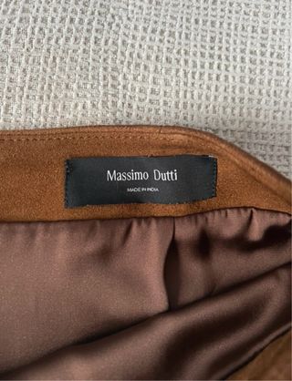 Falda Massimo Dutti piel marrón