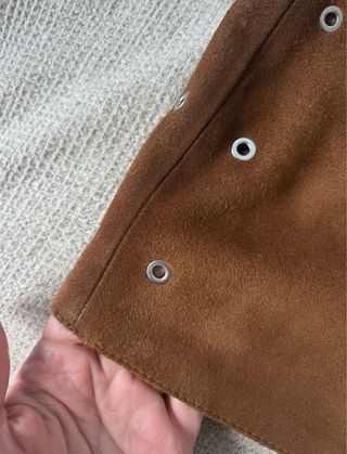 Falda Massimo Dutti piel marrón