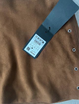 Falda Massimo Dutti piel marrón