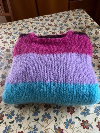 Maglione lana mohair 70% fatto a mano taglia L