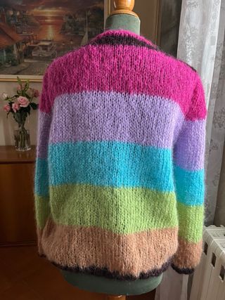 Maglione lana mohair 70% fatto a mano taglia L