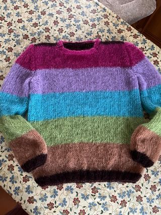 Maglione lana mohair 70% fatto a mano taglia L