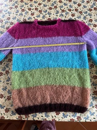 Maglione lana mohair 70% fatto a mano taglia L