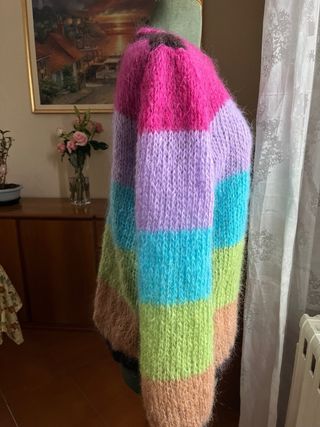 Maglione lana mohair 70% fatto a mano taglia L