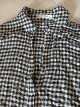 Camisa xadrez Mango tamanho L