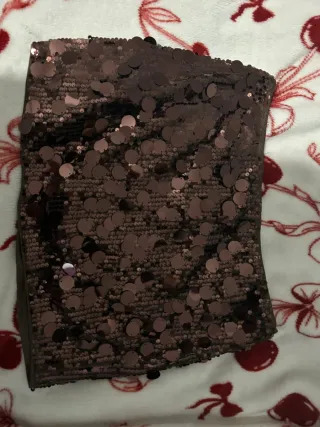 Falda pantalón lentejuelas marrón y dorado nueva