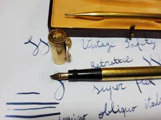 Set stilografica portamine Ideal Safety vintage