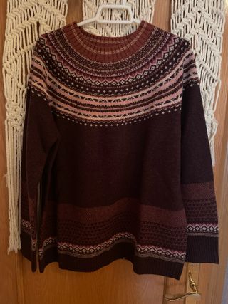 Jersey Fair Isle Marrón y Rosa. Lloyd